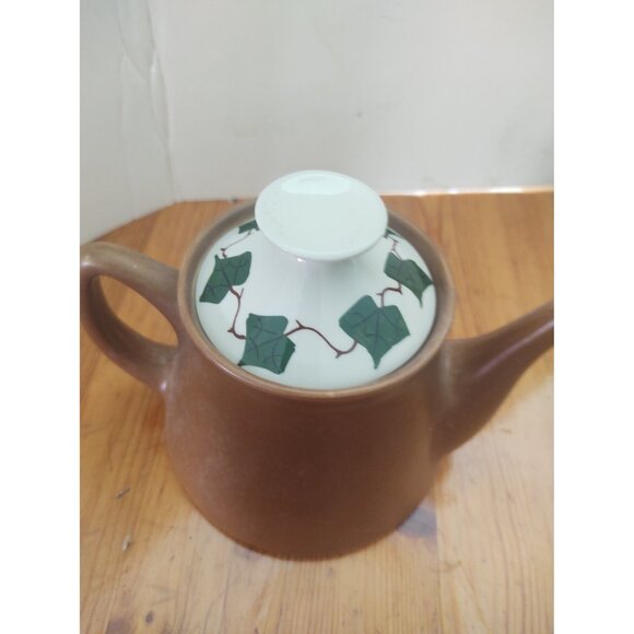 Vintage Ceramic Teapot with ivy leaf lid design, 1960s Oven King Italy - Picture 4 of 14